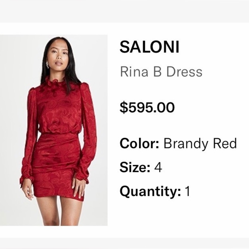 SALONI Long Sleeve Dress in Rich Red